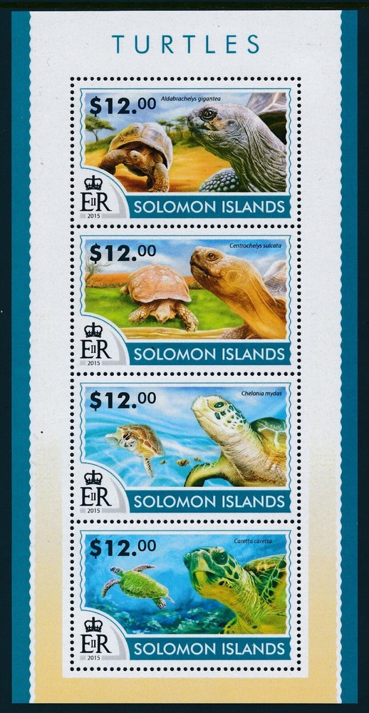 2015 SOLOMON ISLANDS TURTLES MINI SHEET (4 STAMP) FINE MINT MNH