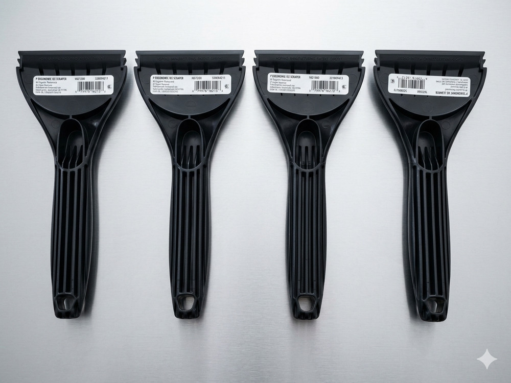 4Pack AUTO DRIVE 9" Windshield Ice Scraper Ripper Ergonomic 4” Wide Blade Bundle