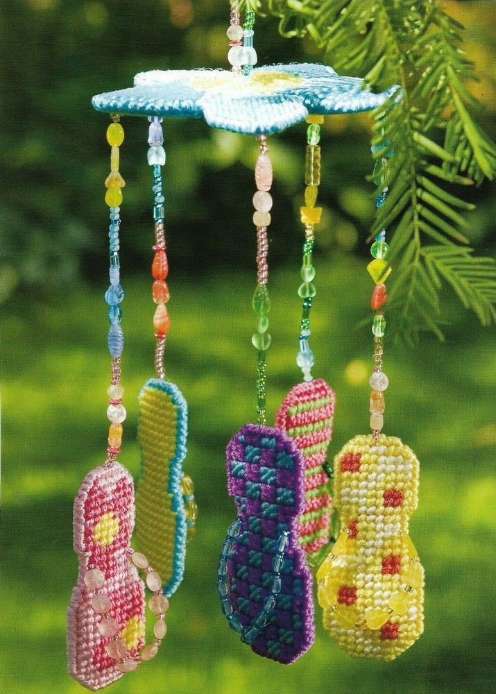 FLIP FLOP MOBILE SUMMER HOME DECOR PLASTIC CANVAS PATTERN INSTRUCTIONS