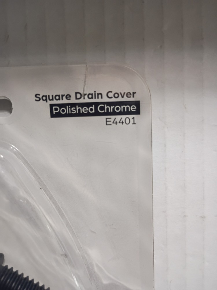 Drain Cover Ebbe Pro Square polished chrome E4401 NEW sealed w/puller