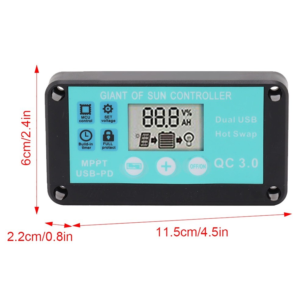 MPPT Solar Charge Controller Multi Protection Solar QC3.0 Controller w/ LCD Image Sc9398