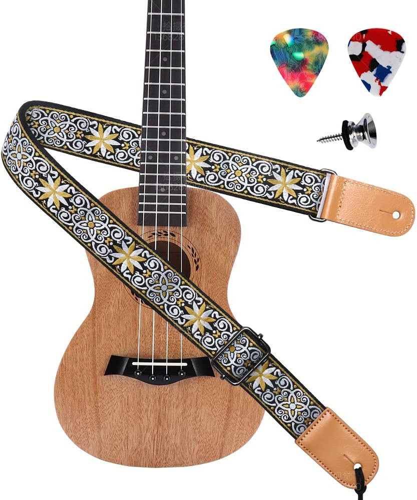Ukulele Strap Adjustable Hawaiian Jacquard Woven Ukulele Shoulder Strap