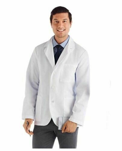 NWT MEN'S META FUNDAMENTALS CONSULATION LAB COAT WHITE SZ. 34