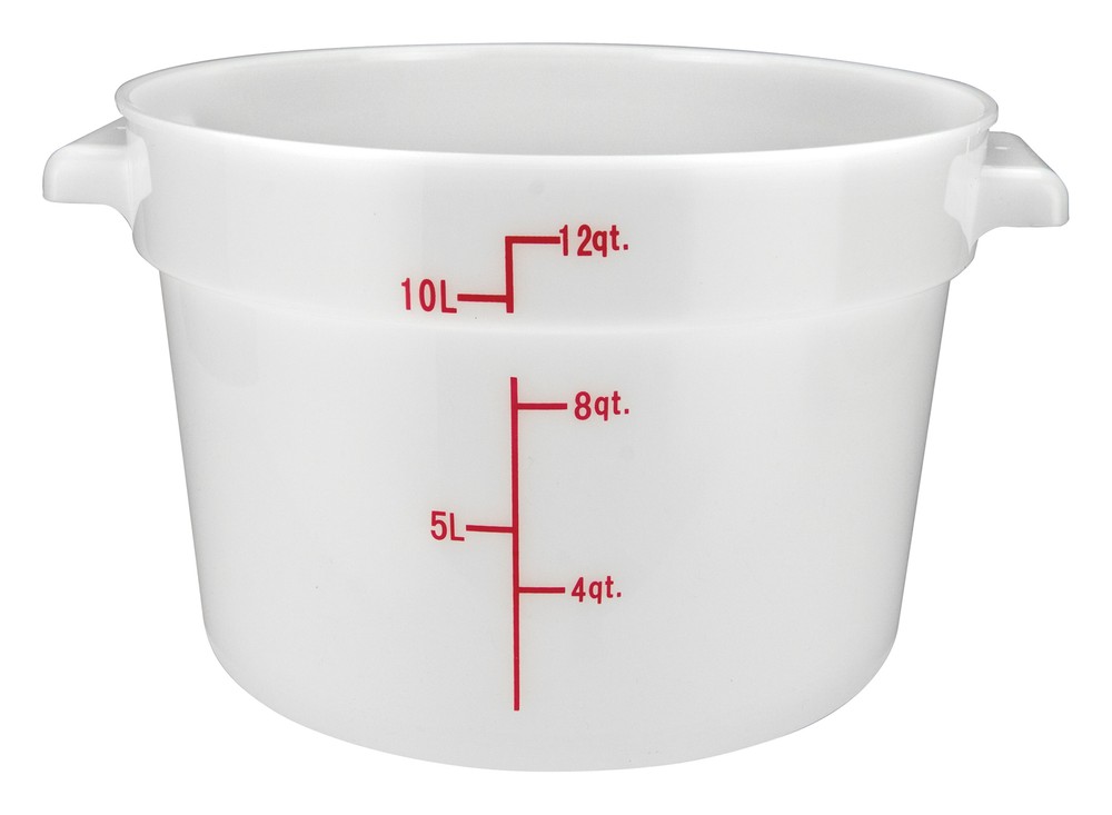 12qt Round Storage Container, White, PP (12 Each)