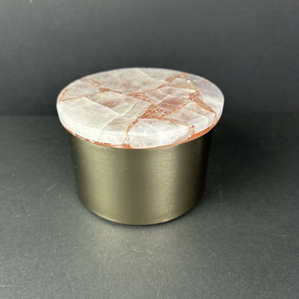 PINK  QUARTZ  TRINKET  CANISTER : 4”x 5”