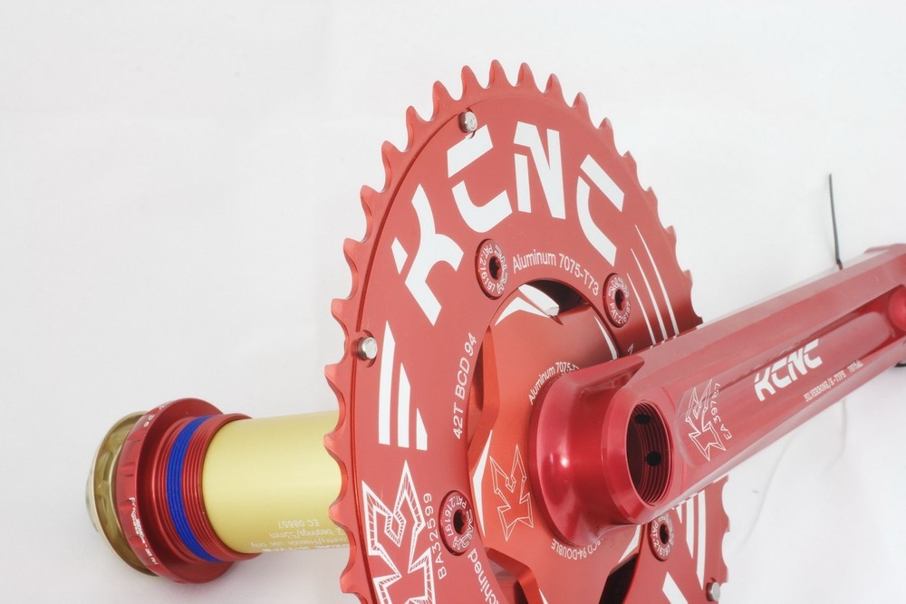 KCNC K2-Type XC-Blade Double MTB Crankset with BB Red