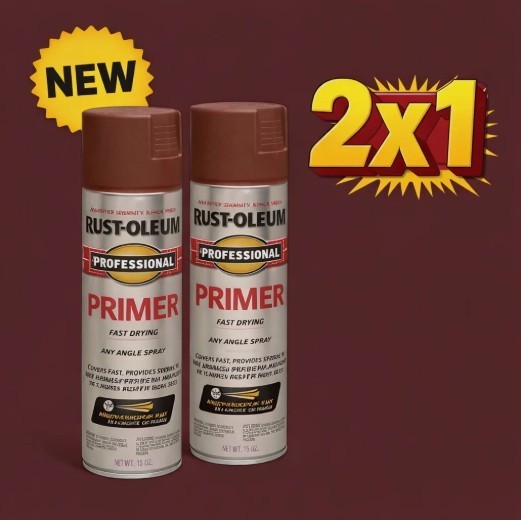 2 Pack Rust-Oleum Fast Drying Any Angle Primer Spray Red 15 oz
