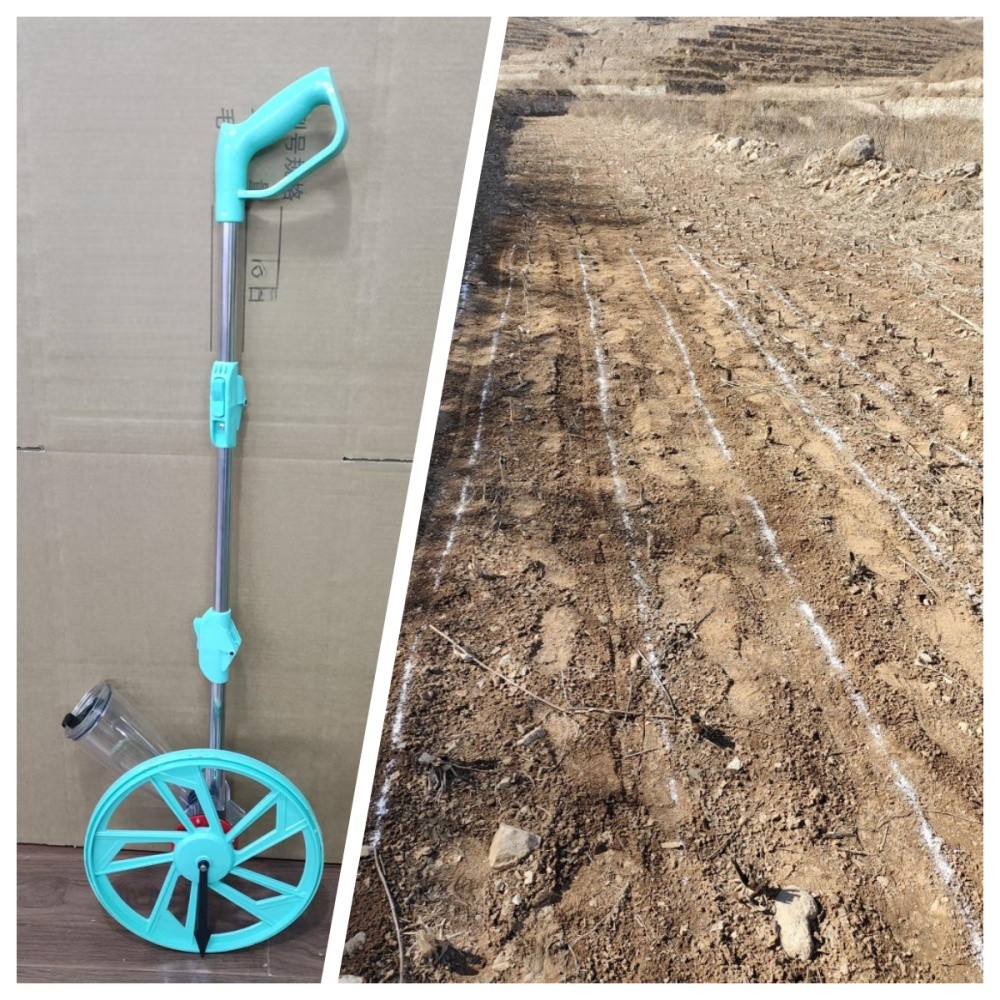 Portable Dry Line Marking Machine Semi-Automatic Ball Field Chalker & Wheels