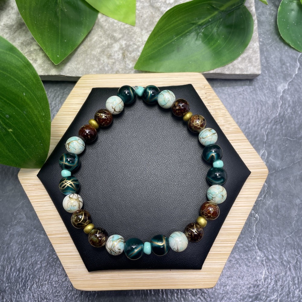 Handmade Bead Beaded Stackable 8” Plus Stretch Bracelet New Free Ship C1235