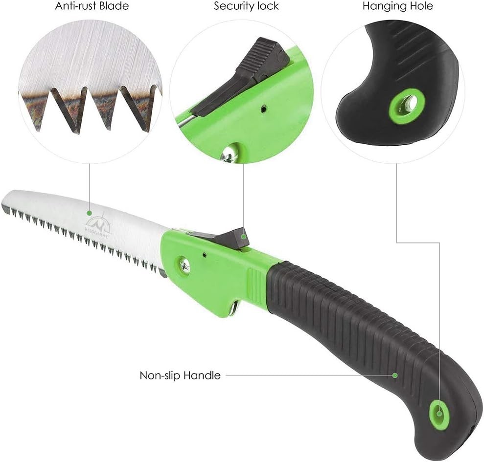 Folding Pruning Saw - Portable 7-Inch Garden Tool with Safe Lock Feature