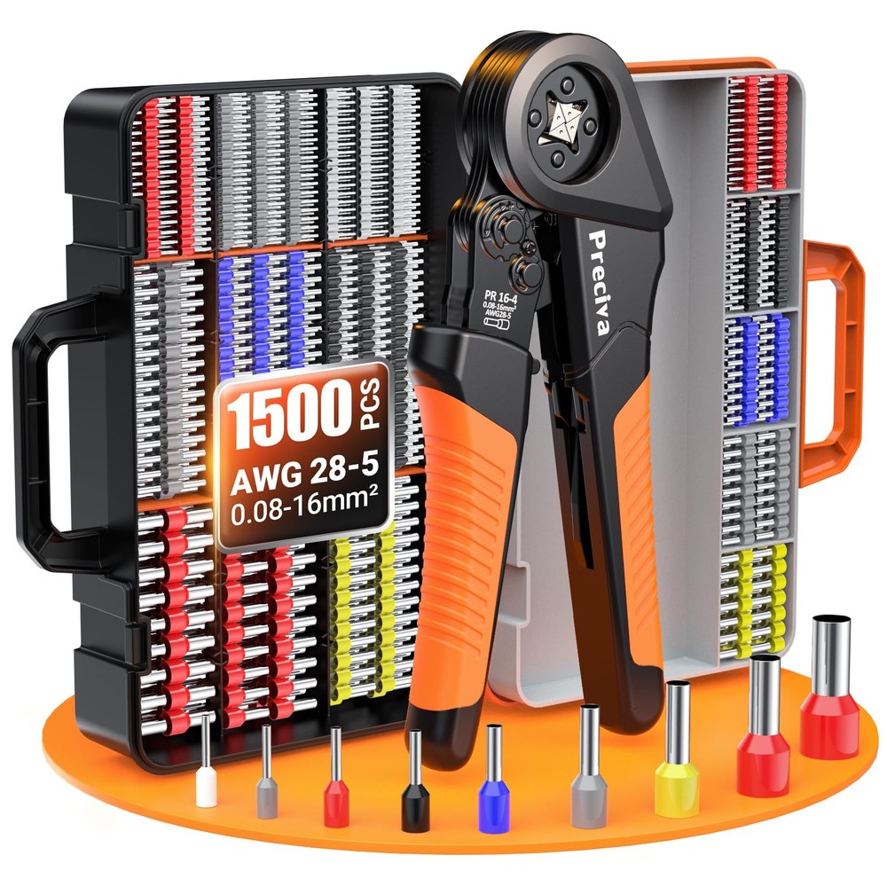 Ferrule Crimping Tool Kit - AWG 28-5 (0.08-16mm²) Orange