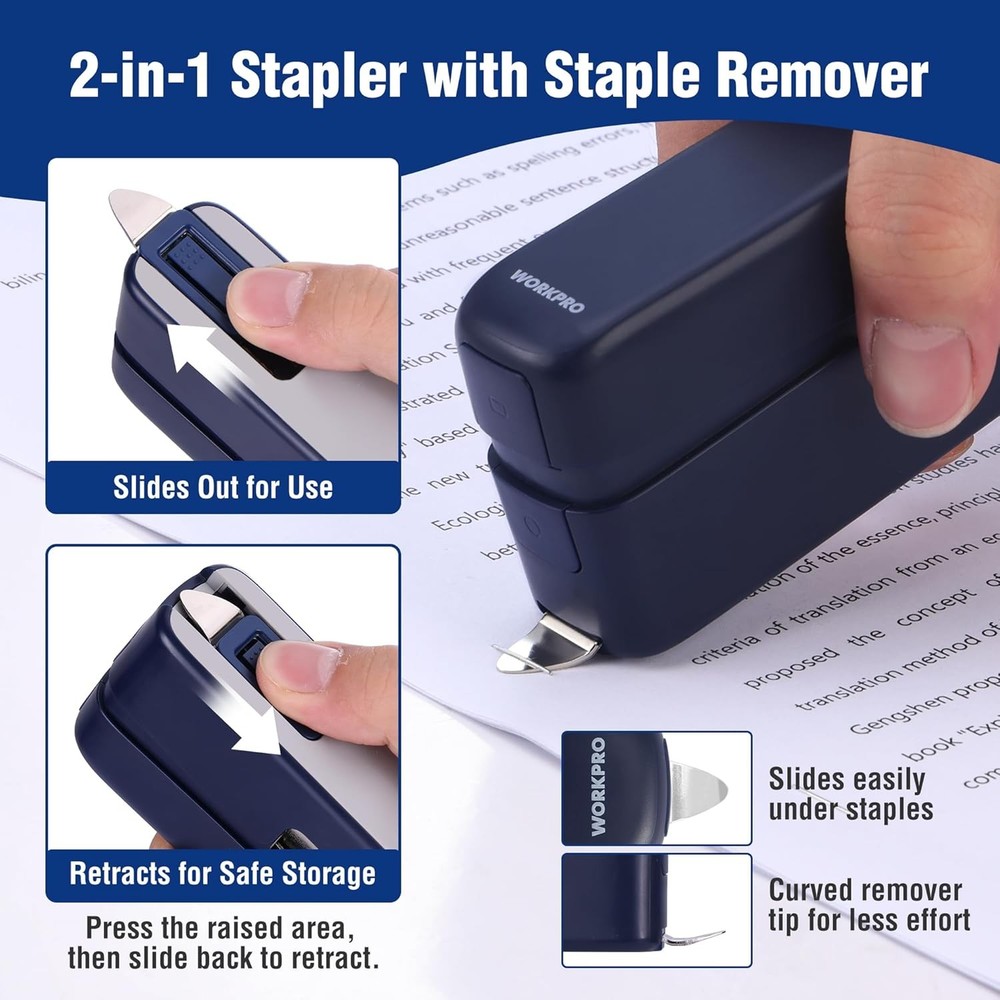 WORKPRO 2-in-1 Stapler 40 Sheet Capacity with 2000 Staples & Staple Remover