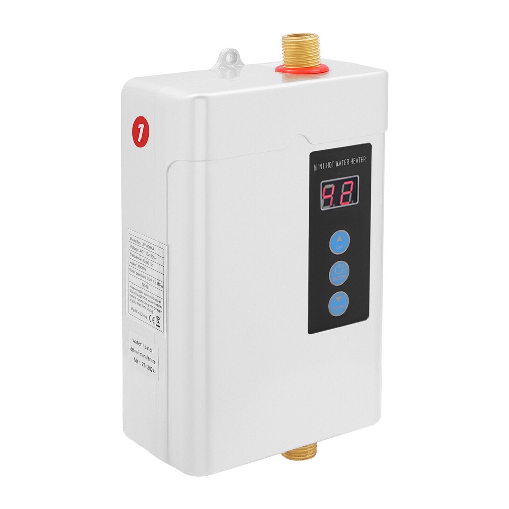 4000w Electric Tankless Instant Hot Water Heater Shower Kitchen + Remote