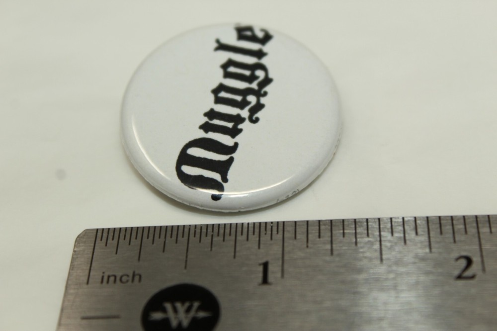 White & Black MUGGLE Harry Potter Themed Metal Button Pin