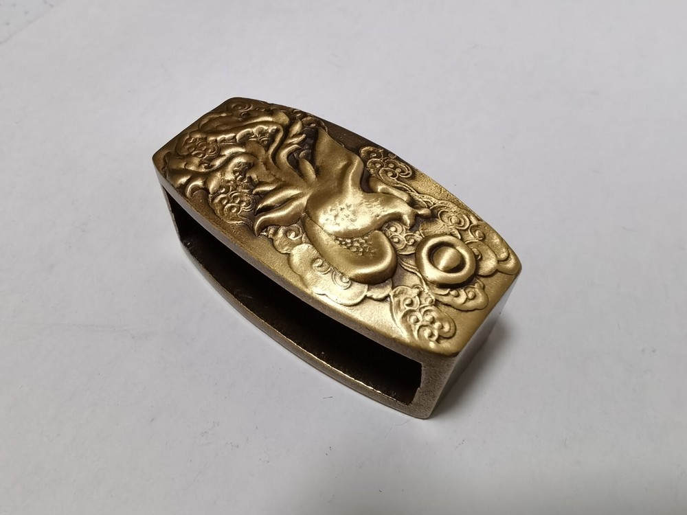 Vintage phoenix Solid BRASS BELT Loop Belt Keeper D Shape for 1 1/2" belt 40mm