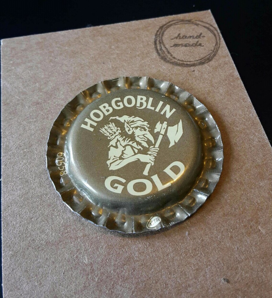 BOTTLE CAP FRIDGE MAGNET HOBGOBLIN GOLD