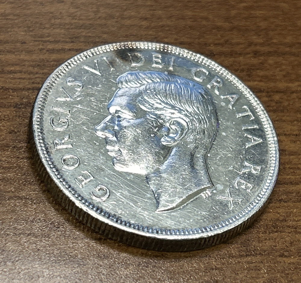 1950 Canada King George VI Voyageur Silver Dollar PL / Uncirculated