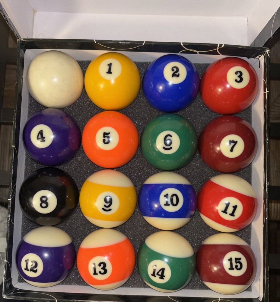Vtg  Pool Balls Complete Billiard Set