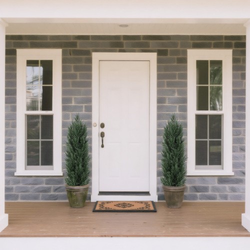 2pcs/set Artificial Cedar Topiary Trees for Outdoors Potted Fake Cypress Trees