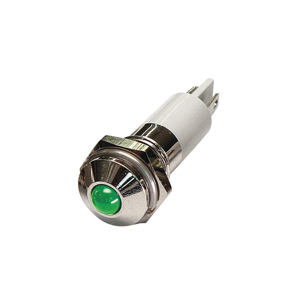 GRAINGER APPROVED 24M080 Raised Panel Light, Green, 24 V DC 24M080