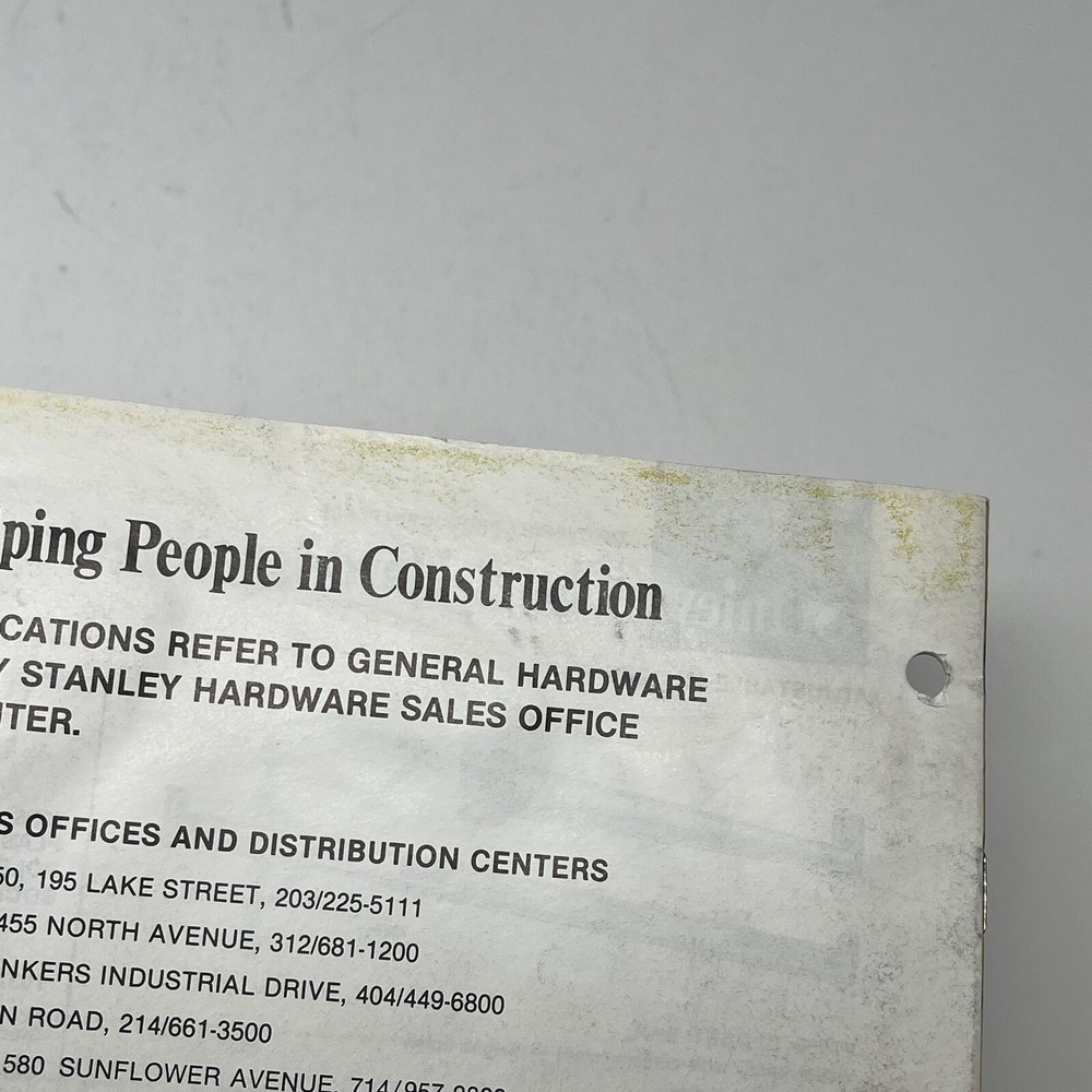 1980 Stanley Tools Hardware Residential Light Construction Products Catalog
