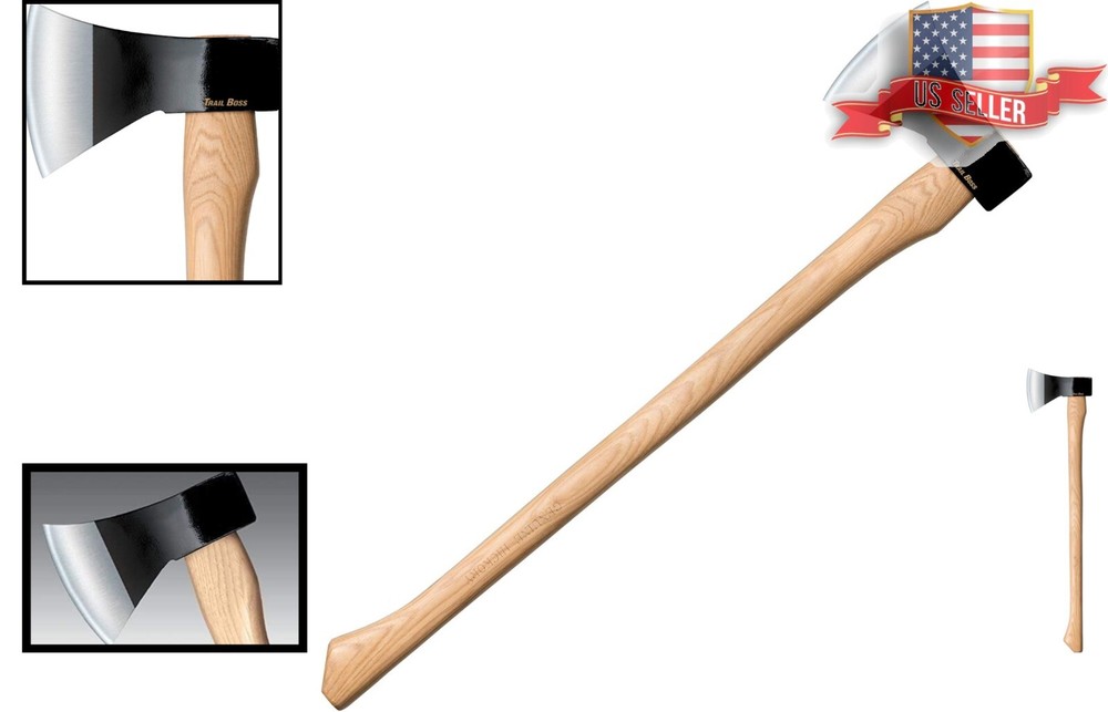 Multi-Functional Trail Boss Axe, 27 In. - Durable 1055 Carbon & Hickory Handle