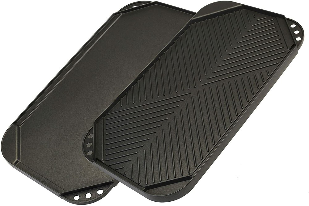 New Ecolution Reversible 19.5” x 11, Non-Stick, Double Burner Griddle Black