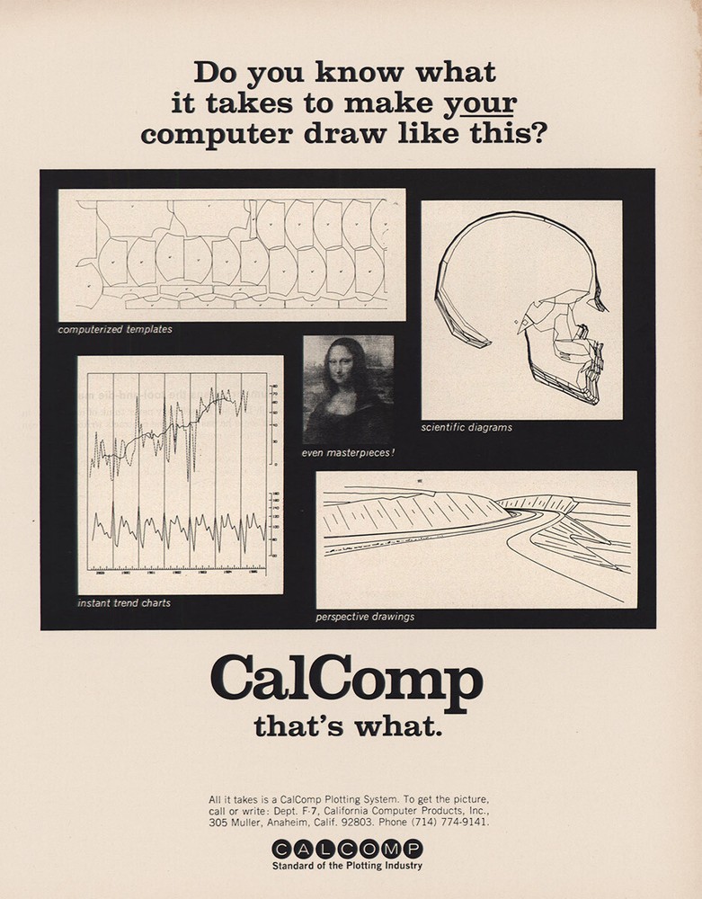 1967 CalComp: Make Your Computer Draw Like This Vintage Print Ad