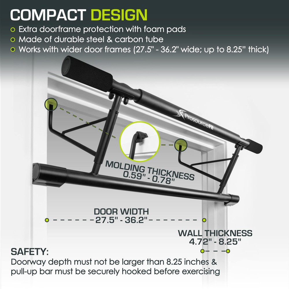 ProsourceFit Foldable Pull Up Bar/Doorway 40.25"L x 11.25"W x 2"H,