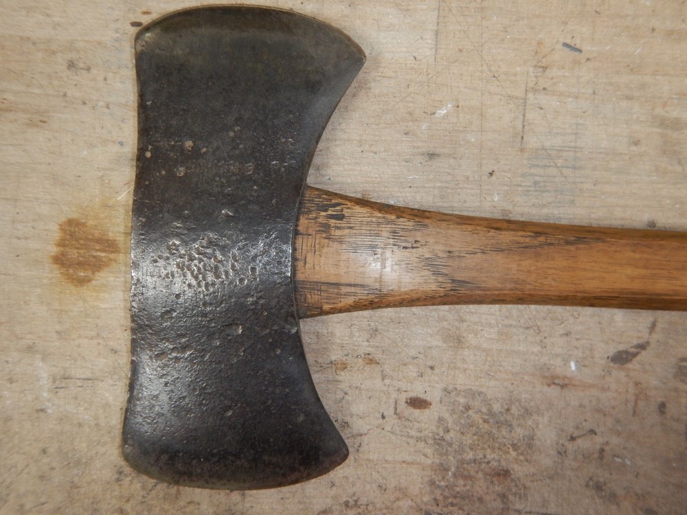 Vintage Simmons Double bit axe -octagon straight Handle may be hand made handle?