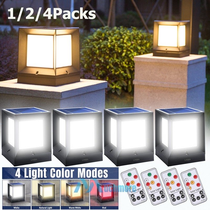 1/2/4Pack Solar Post Cap Light Wall-top Column Light LED Deck Fence Light 2 Size