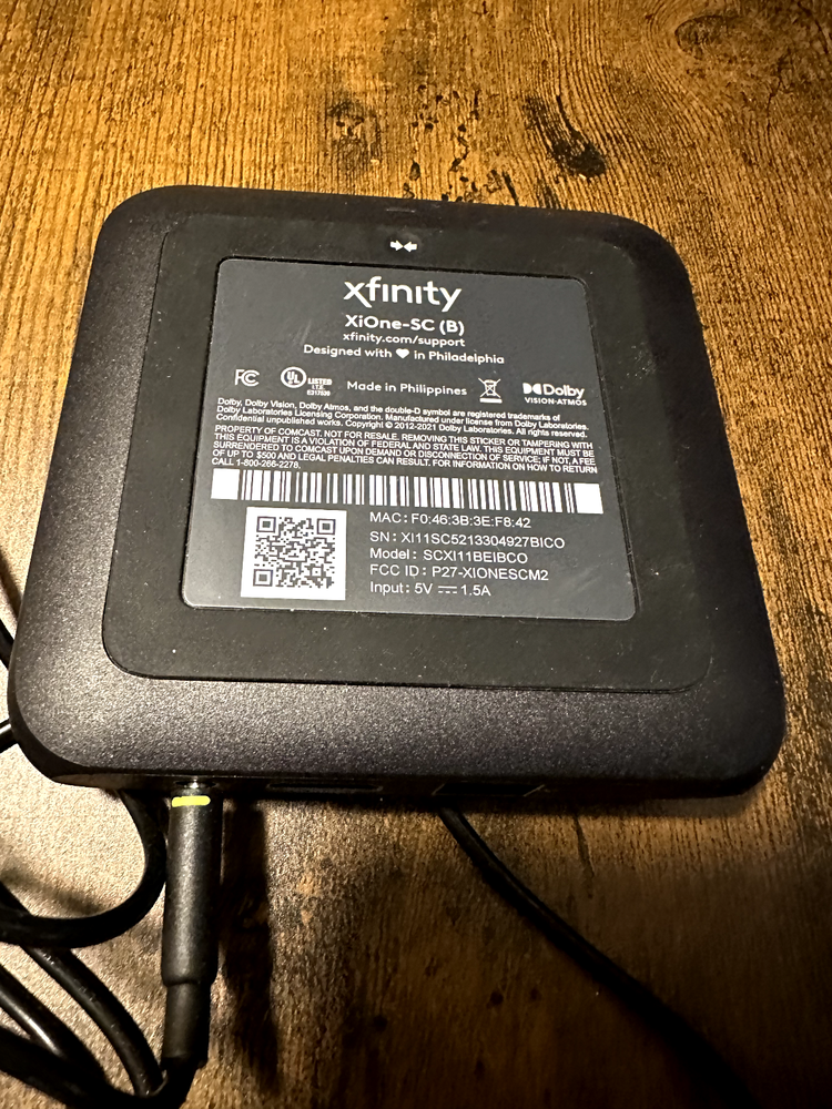 Xfinity Flex XiOne-SC(B) Streaming Device with AC Adapter No Remote