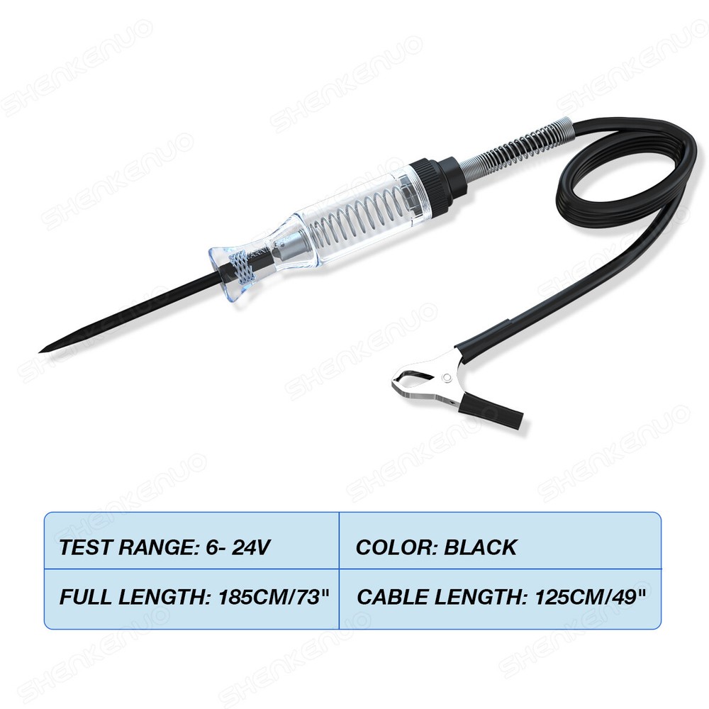 Car Voltage Circuit Tester For 6V/12V DC System Probe Continuity Test Light