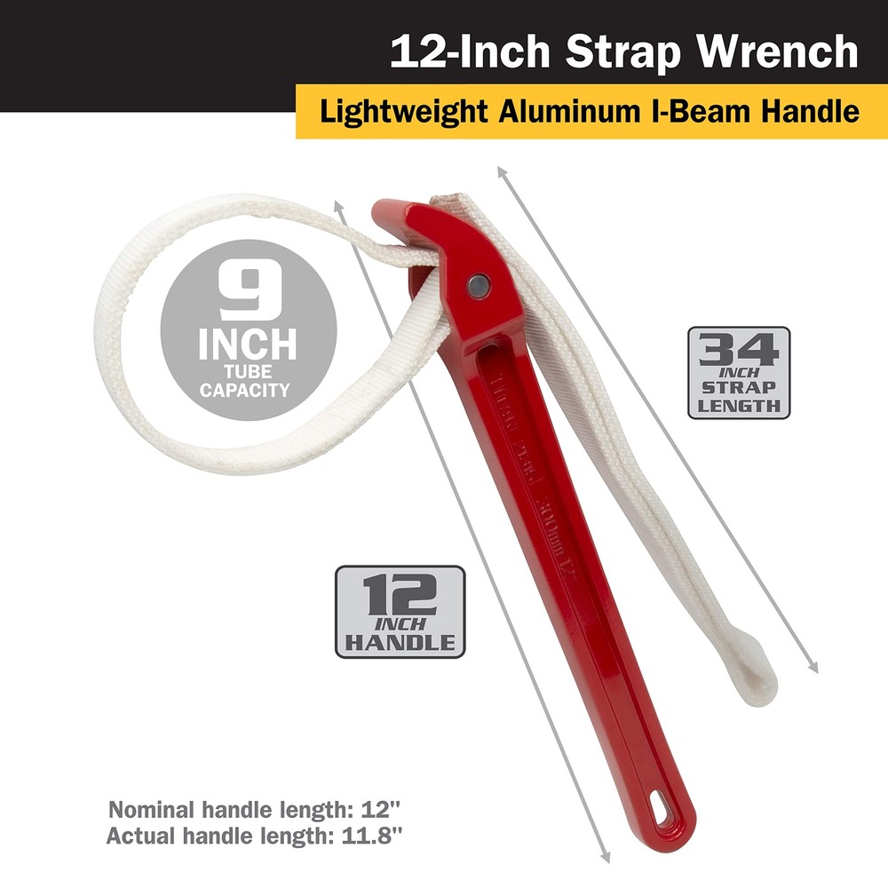 21315 12-Inch Strap Wrench, 12" Handle