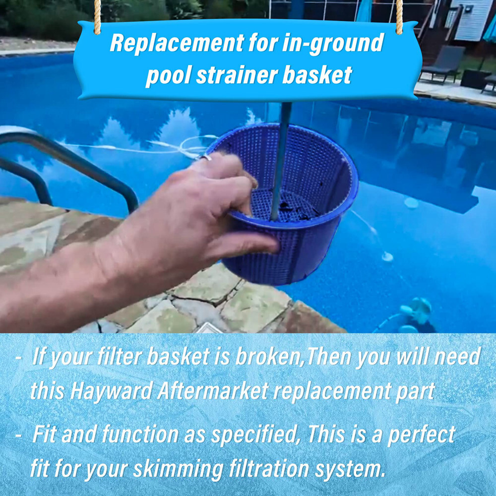Pool Skimmer Basket B-152 Filter Basket with Handle Replacement Strainer Basket