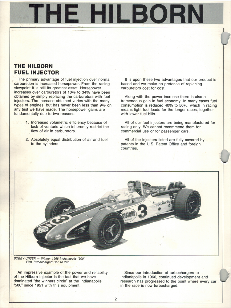 Hilborn Fuel Injector 1983 Performance Catalog PDF File USB Flash Drive