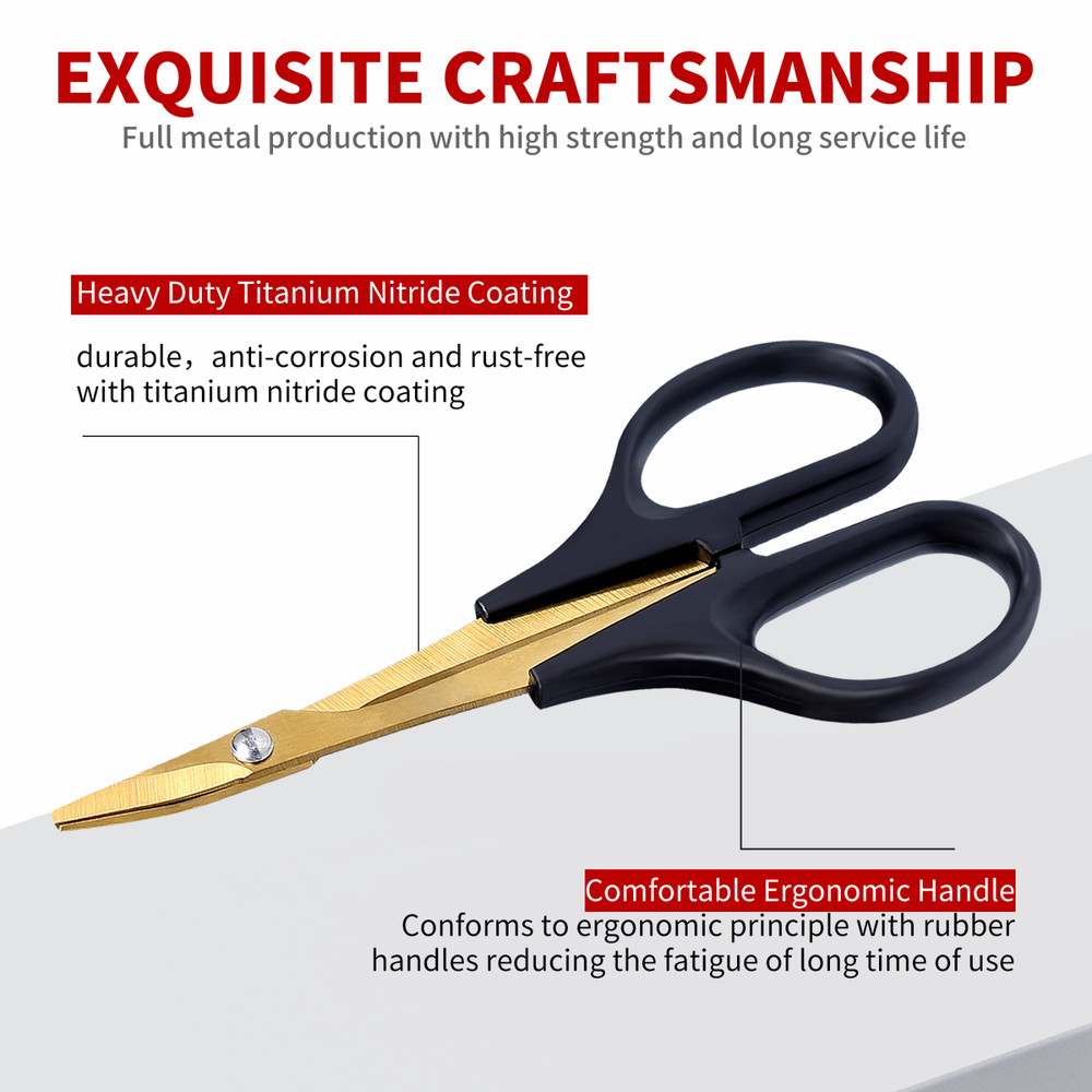 Heavy Duty Titanium Nitride Coating Scissors With Ergonomic Handle-Black