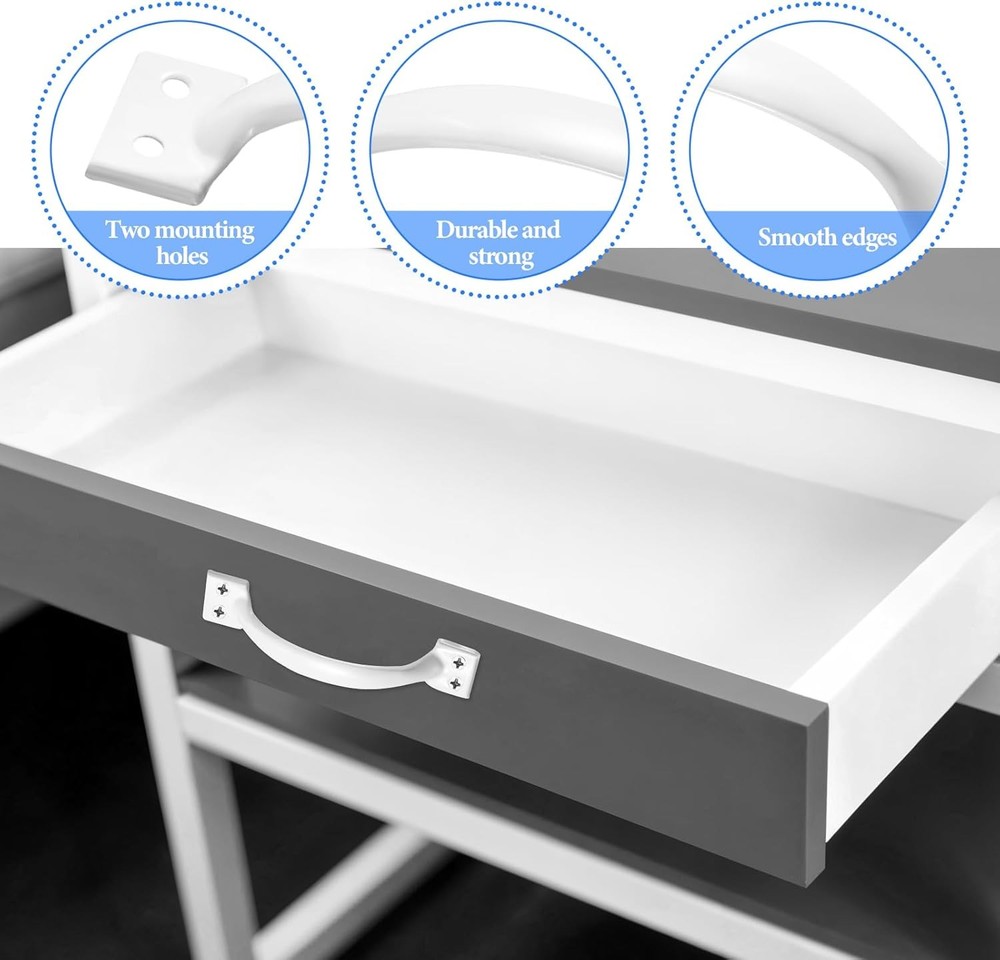 2 Pack Stainless Steel Gate Handle Screen Door White