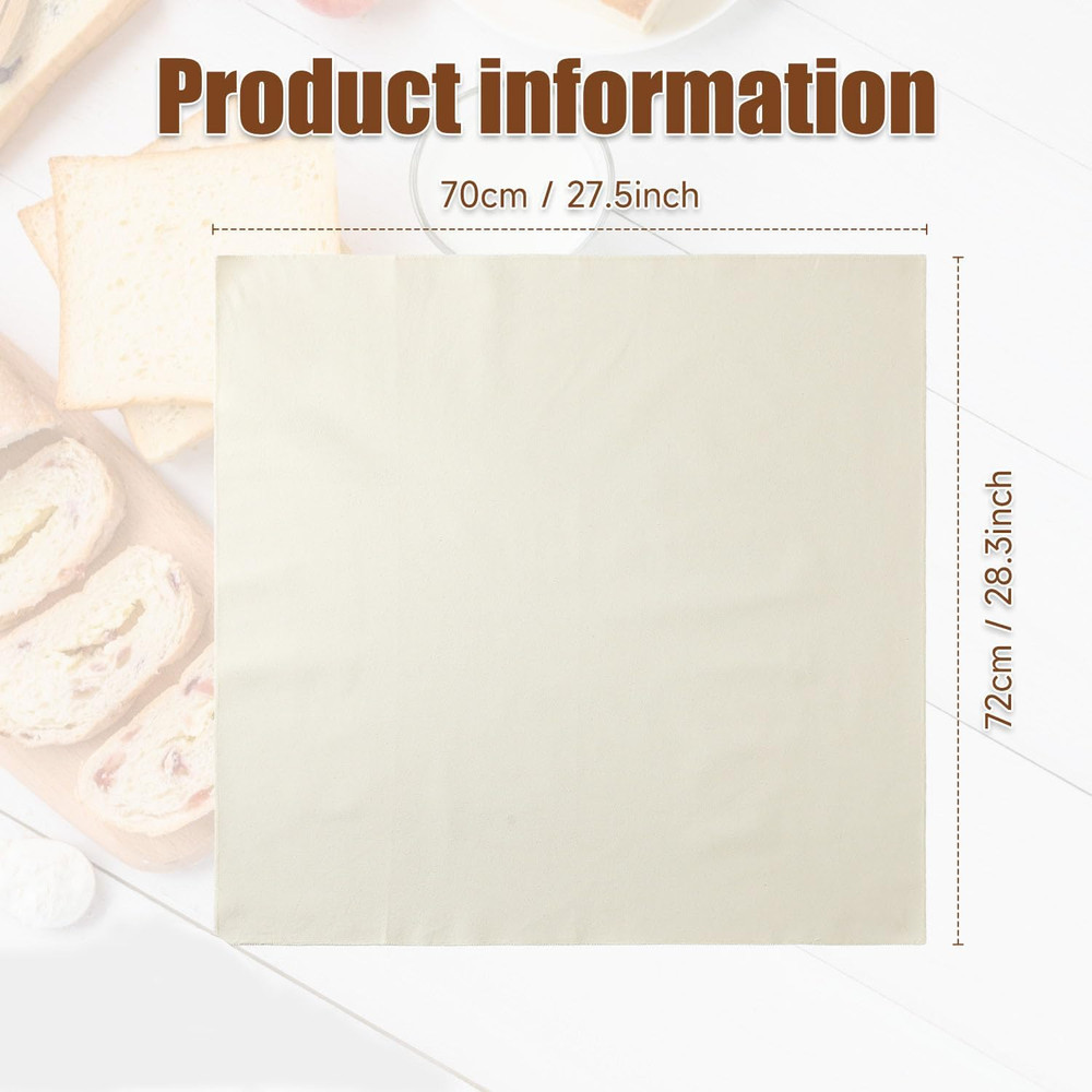 1 Pcs Thickened Bread Proofing Cloth for Baking Sourdough,28x28inch Bread Bas...