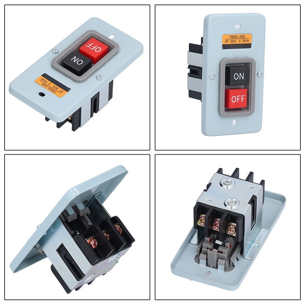 3P 3 Phase 30A 3.7KW Maintained On/Off Power Pushbutton Switch TBSP-330