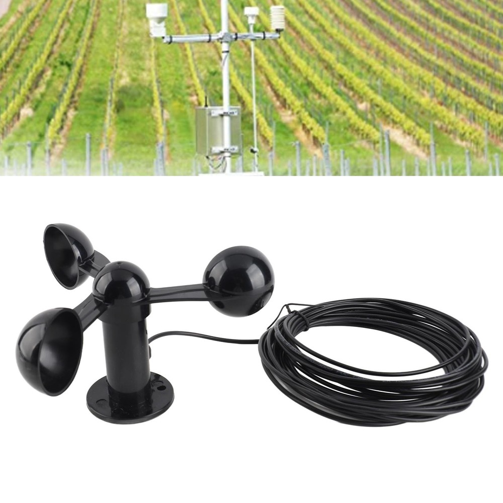 Anemometer Sensor Wind Speeds Cup With 8M Water Resistant Cable 4cm Mount