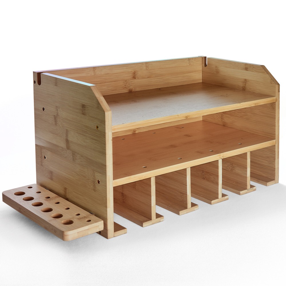 DupliM Bamboo Wall-Mounted Power Tool Organizer & Storage Rack - FSC- Certified