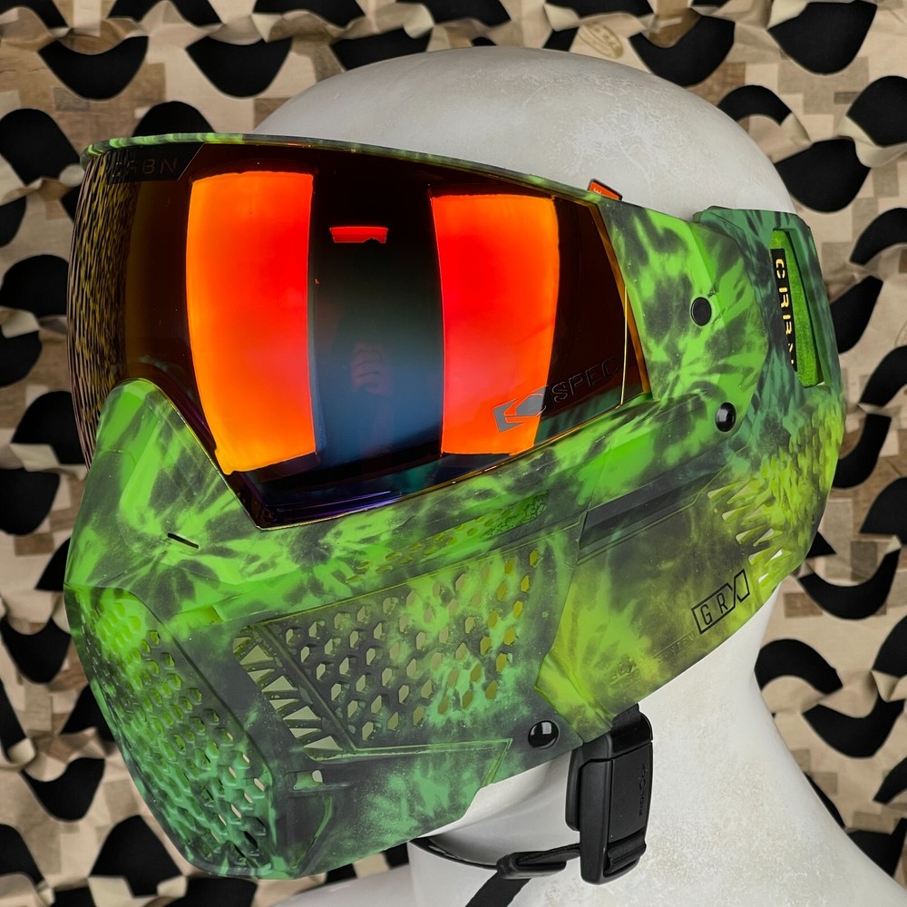 NEW Carbon CRBN Zero GRX Paintball Mask (More Coverage) - Tie-Dye Gecko