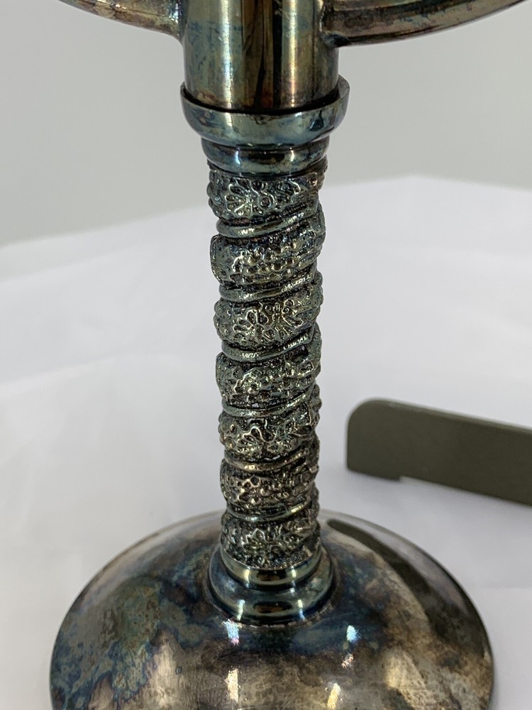 PAIR Vintage Made In SPAIN ANGULO SilverPlate Candle Holders