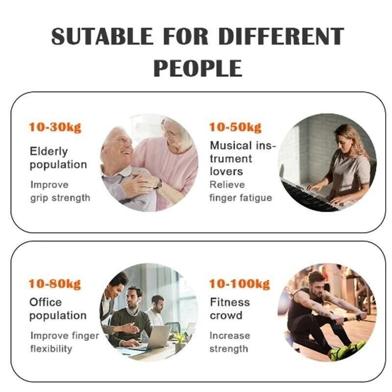 Adjustable Grip Strength Trainer 5-100kg | Hand Exerciser for Men & Women~