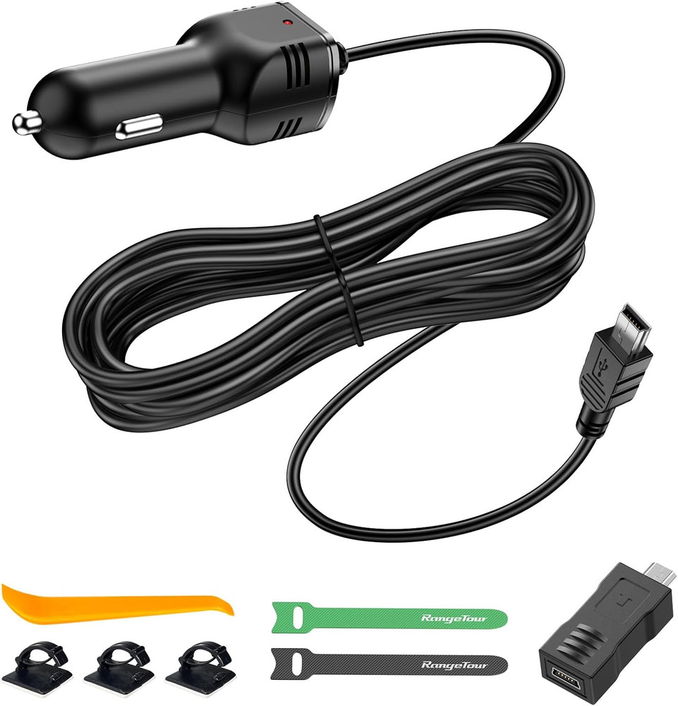 Dash Camera Car Charger, Mini USB and Micro USB Interfaces, Driving Recorders Po