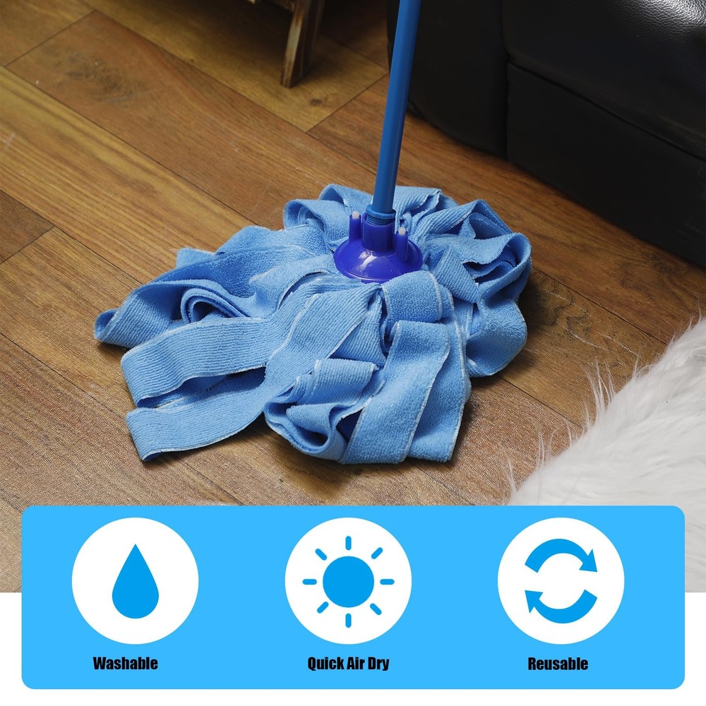 Yaomiao 12 Pcs Microfiber Mop Heads Replacement for 0.8 Diameter Handle Floor...
