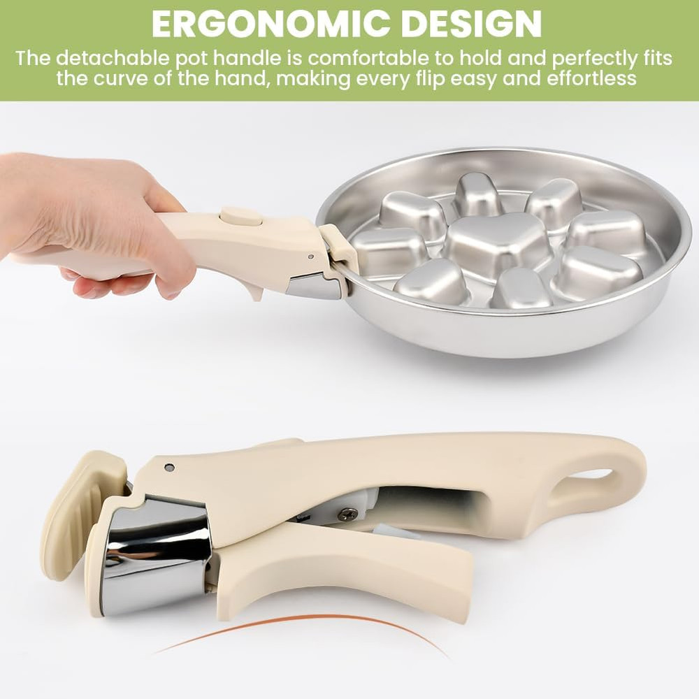Beige Universal Removable Pot Handle for All Cookware Replacement