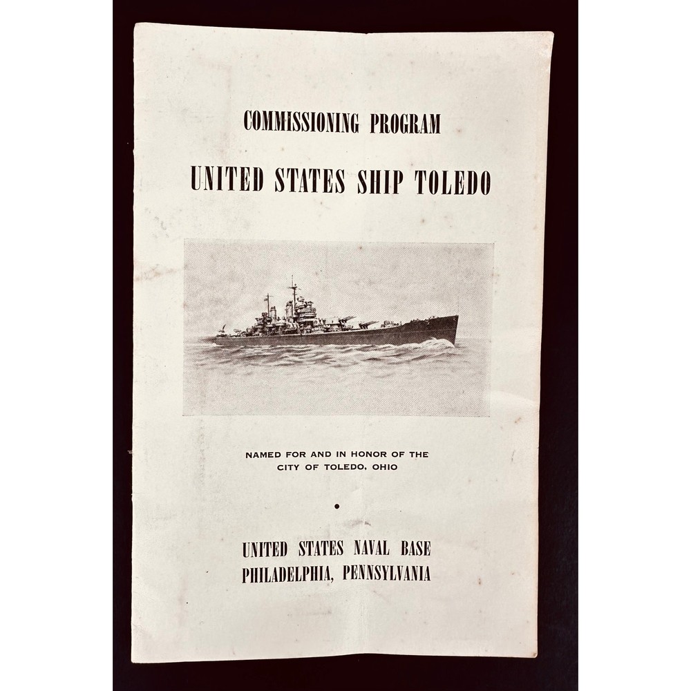 USS Toledo CA-133 Commissioning Program 1945 Navy