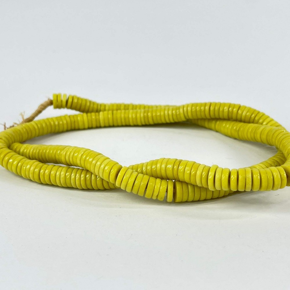Bohemian Button Yellow Trade Beads